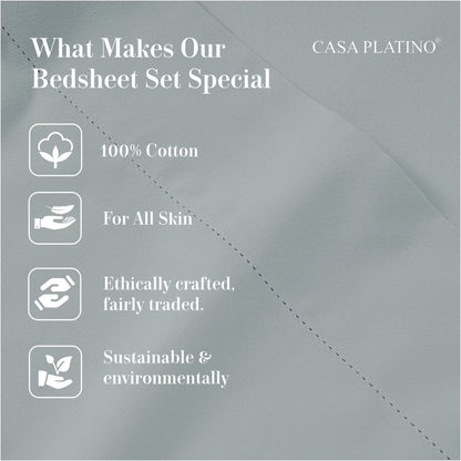 Percale Cotton Sheet Set cp-gallery: color=French Blue