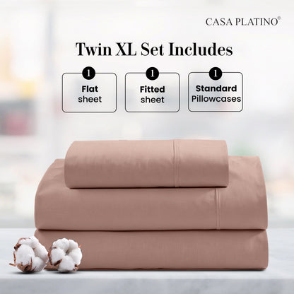 Percale Cotton Sheet Set cp-gallery: color=Sepia Rose; size=Twin-XL
