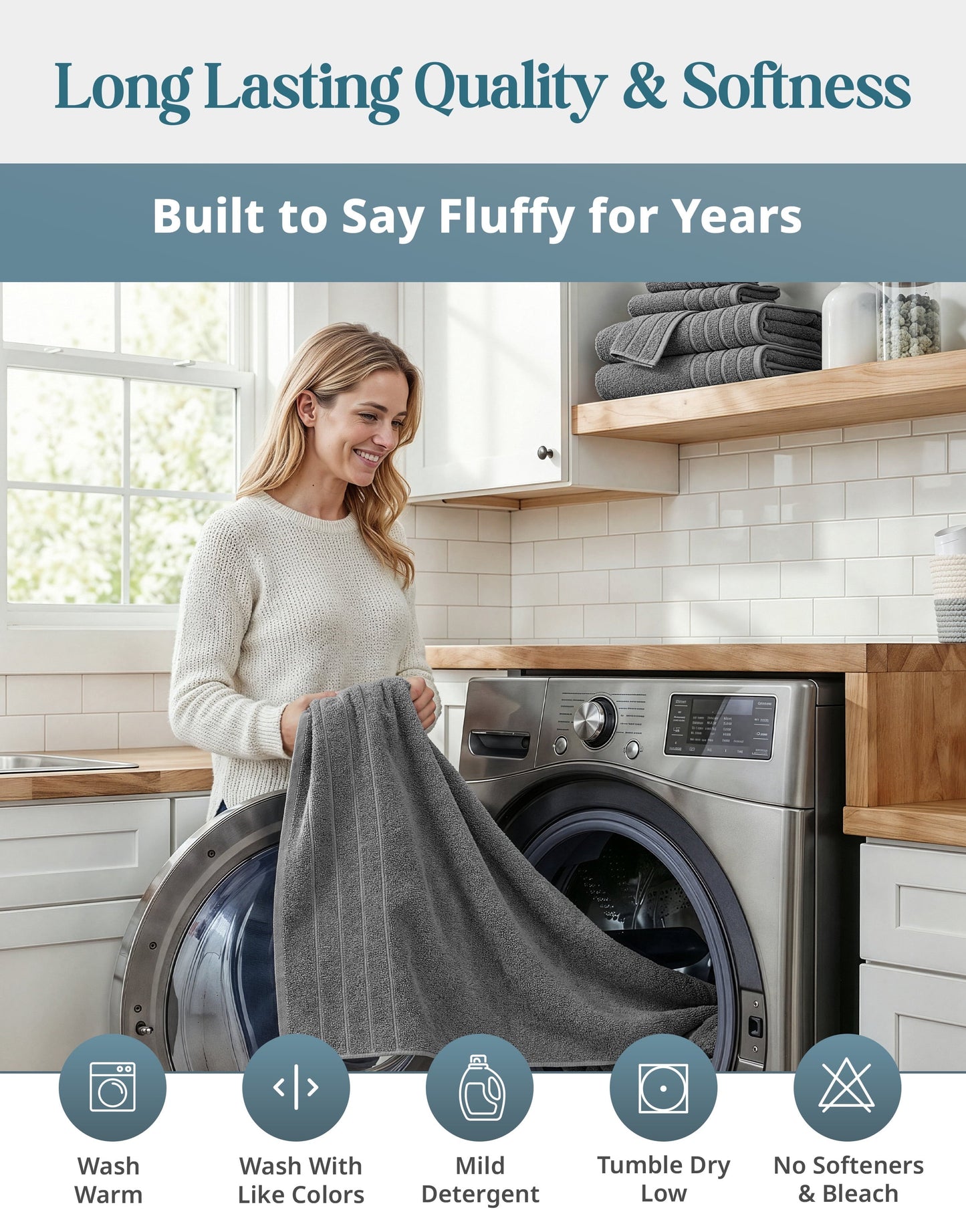 4-Piece Cotton Bath Towels Set cp-gallery: color=Ultimate Grey; size=4 Piece Set