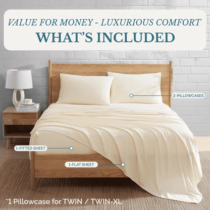 Washed Microfiber Sheet Set cp-gallery: color=Ivory
