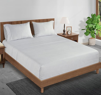 450 Thread count-Ticking Stripe-Cobalt Blue