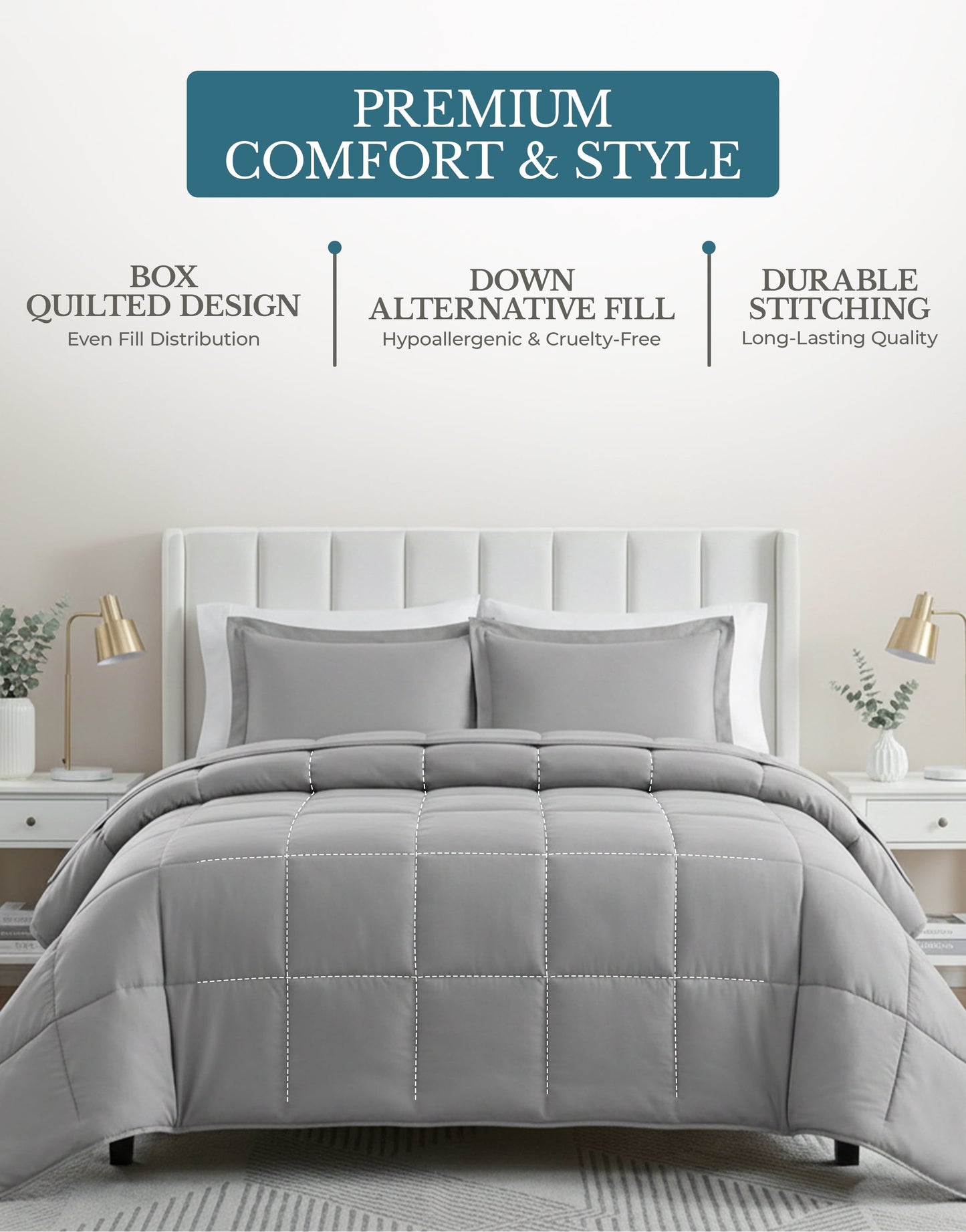 Down-Alternative Comforter cp-gallery: color=Silver