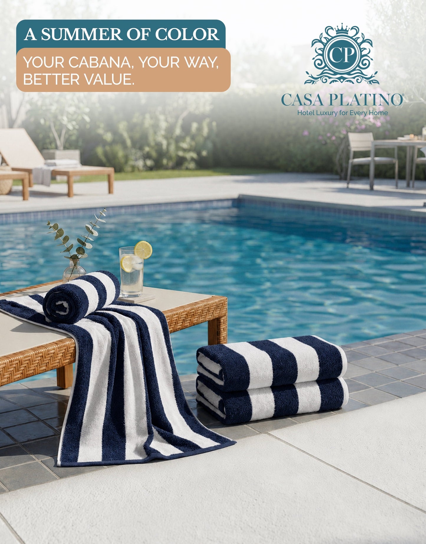4-Piece Cabana Beach Towel Set cp-gallery: color=Blue; size=4 Piece Set