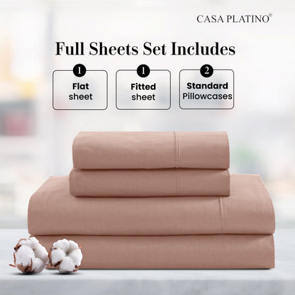 Percale Cotton Sheet Set cp-gallery: color=Sepia Rose; size=Full