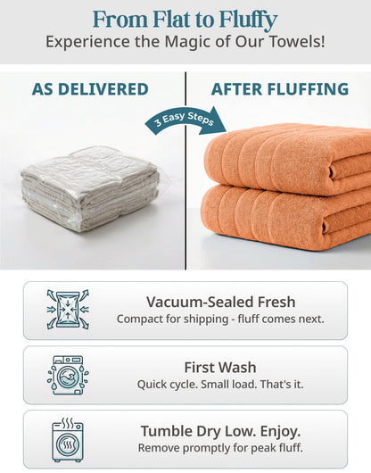 24-Piece Cotton Bath Towel Set cp-gallery: color=Peach Fuzz; size=24 Piece Set