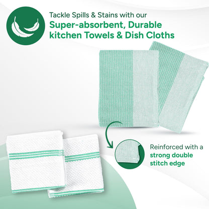 Kitchen Set - Oven Mitts, Pot Holders & Towels cp-gallery: color=Sage; size=8 Piece Set