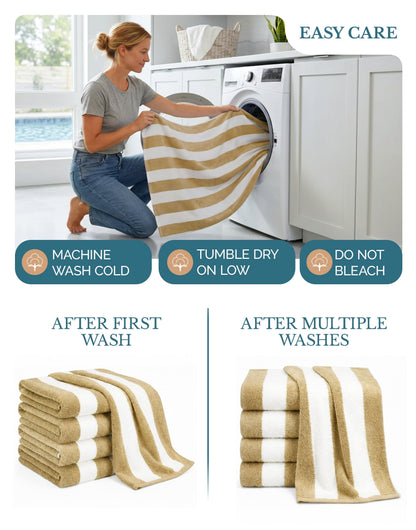 4-Piece Cabana Beach Towel Set cp-gallery: color=Beige; size=4 Piece Set