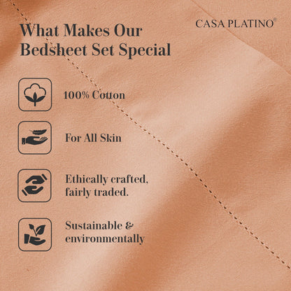 Percale Cotton Sheet Set cp-gallery: color=Rose Dawn