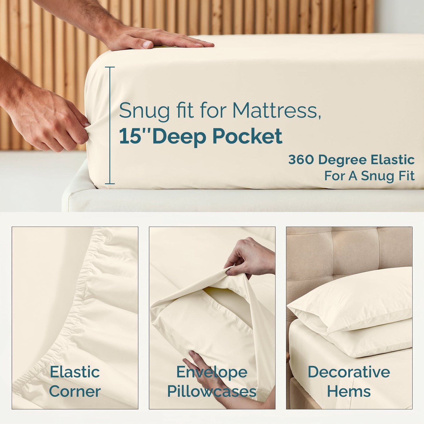 450 Thread Count Cotton Sheet Set cp-gallery: color=Ivory