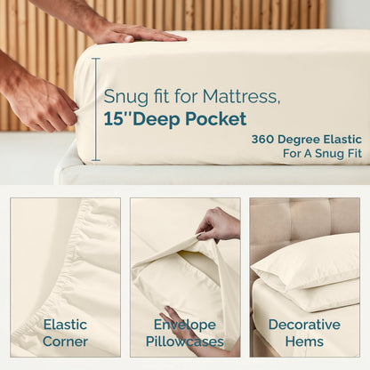 450 Thread Count Cotton Sheet Set cp-gallery: color=Ivory