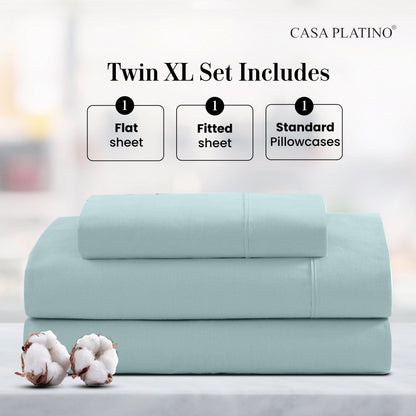 Percale Cotton Sheet Set cp-gallery: color=Cool Blue; size=Twin-XL
