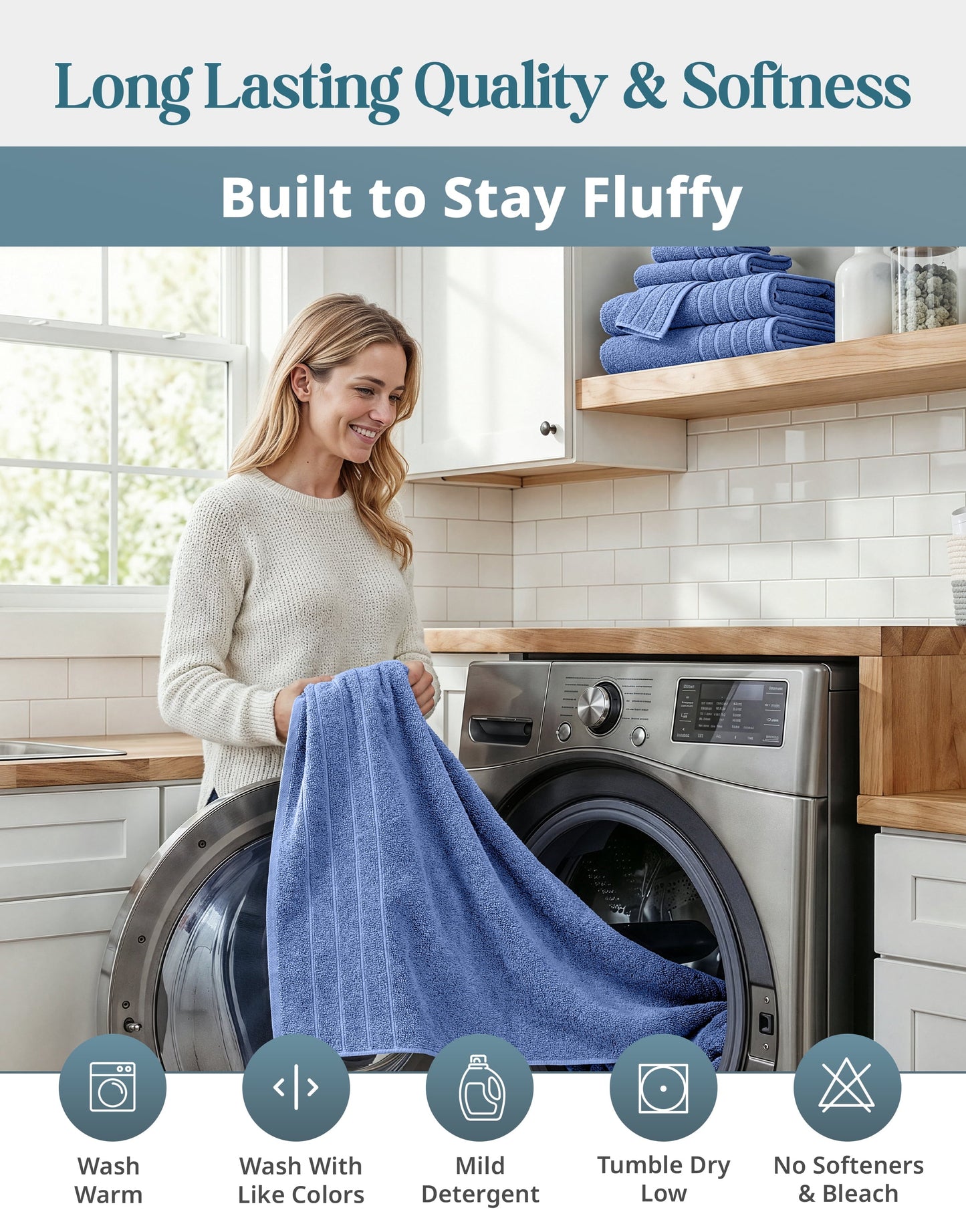 18-Piece Cotton Bath Towel Set cp-gallery: color=Blue; size=18 Piece Set