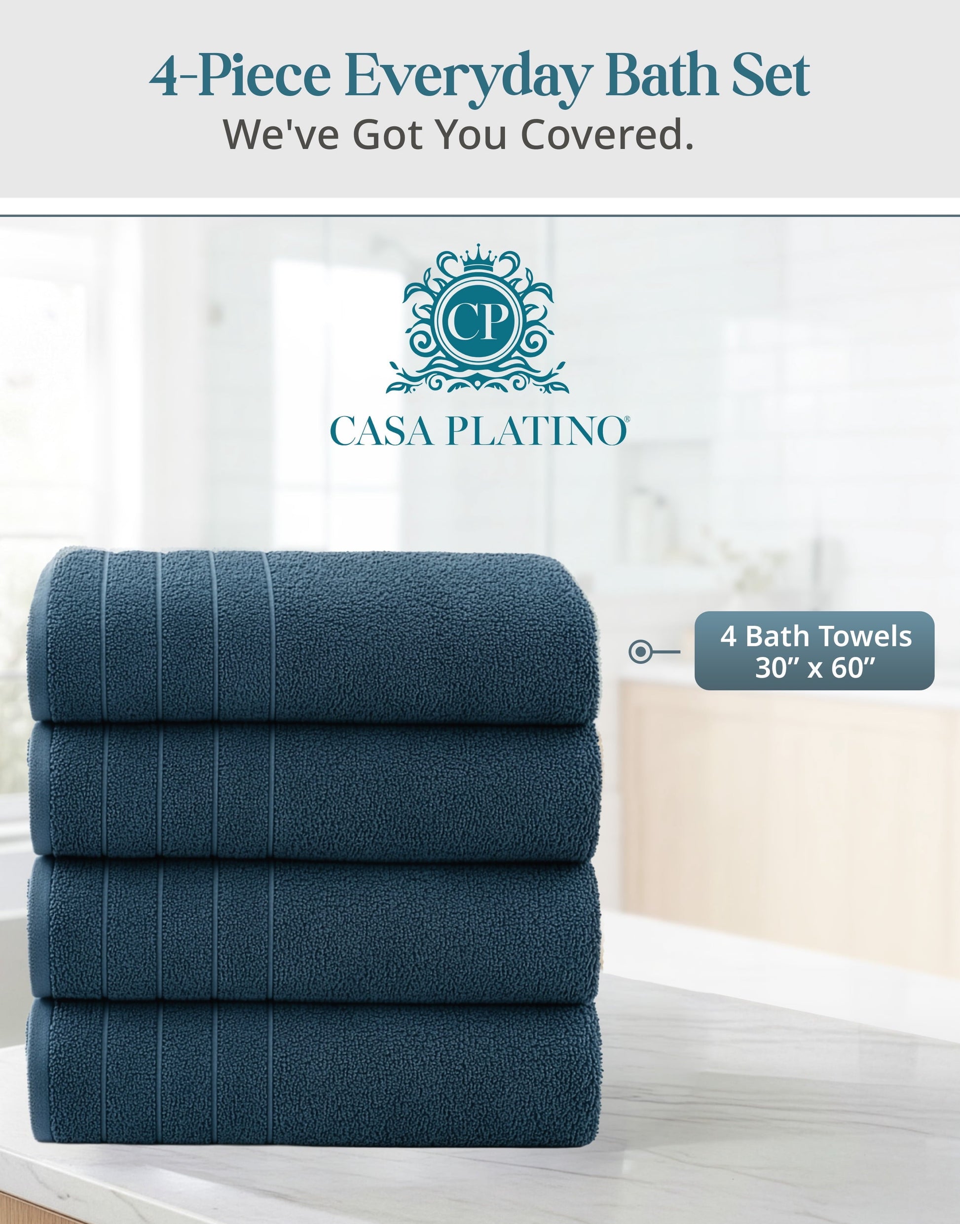 4-Piece Cotton Bath Towels Set