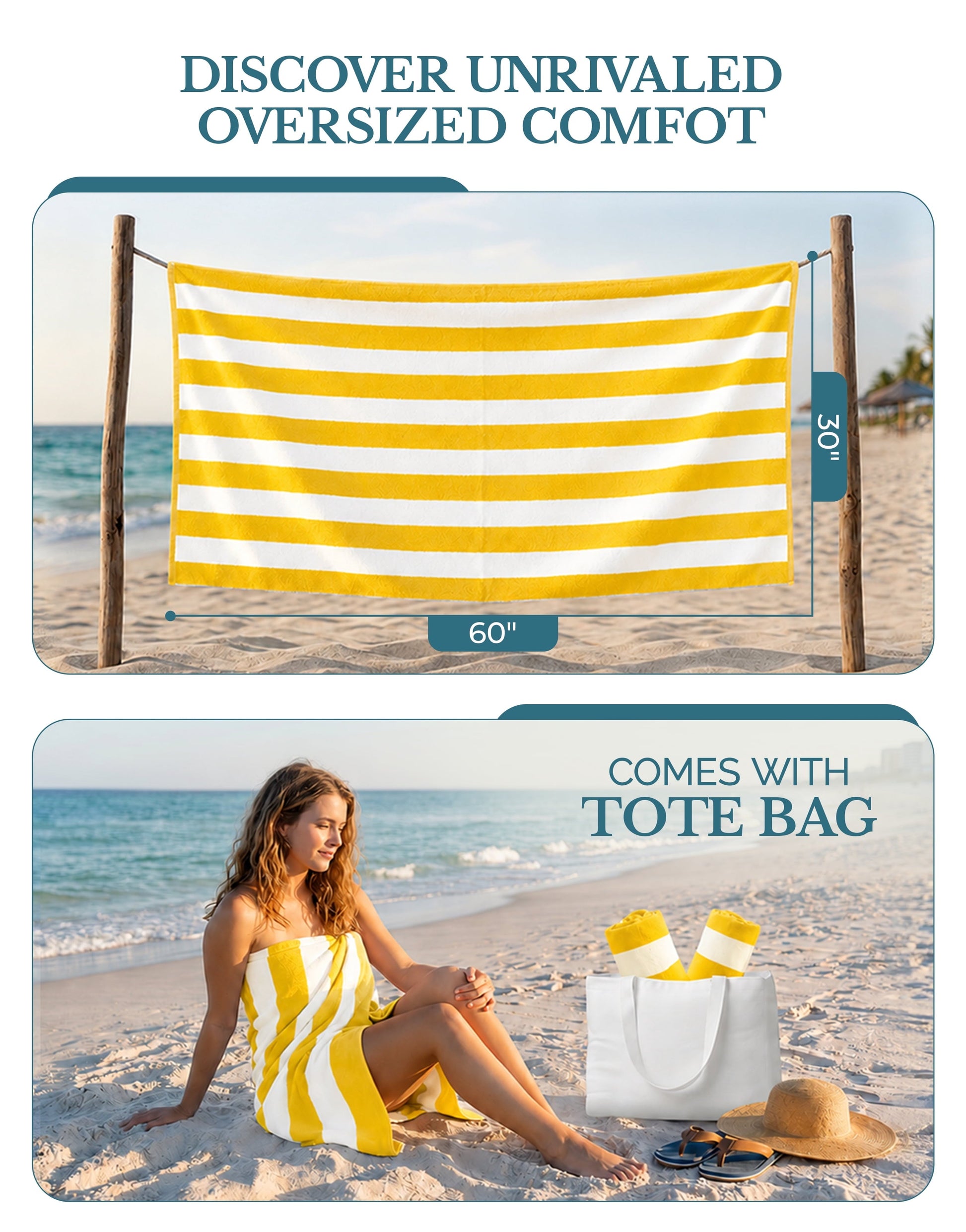 4-Piece Cabana Beach Towel Set