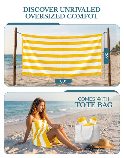 4-Piece Cabana Beach Towel Set cp-gallery: color=Yellow; size=4 Piece Set