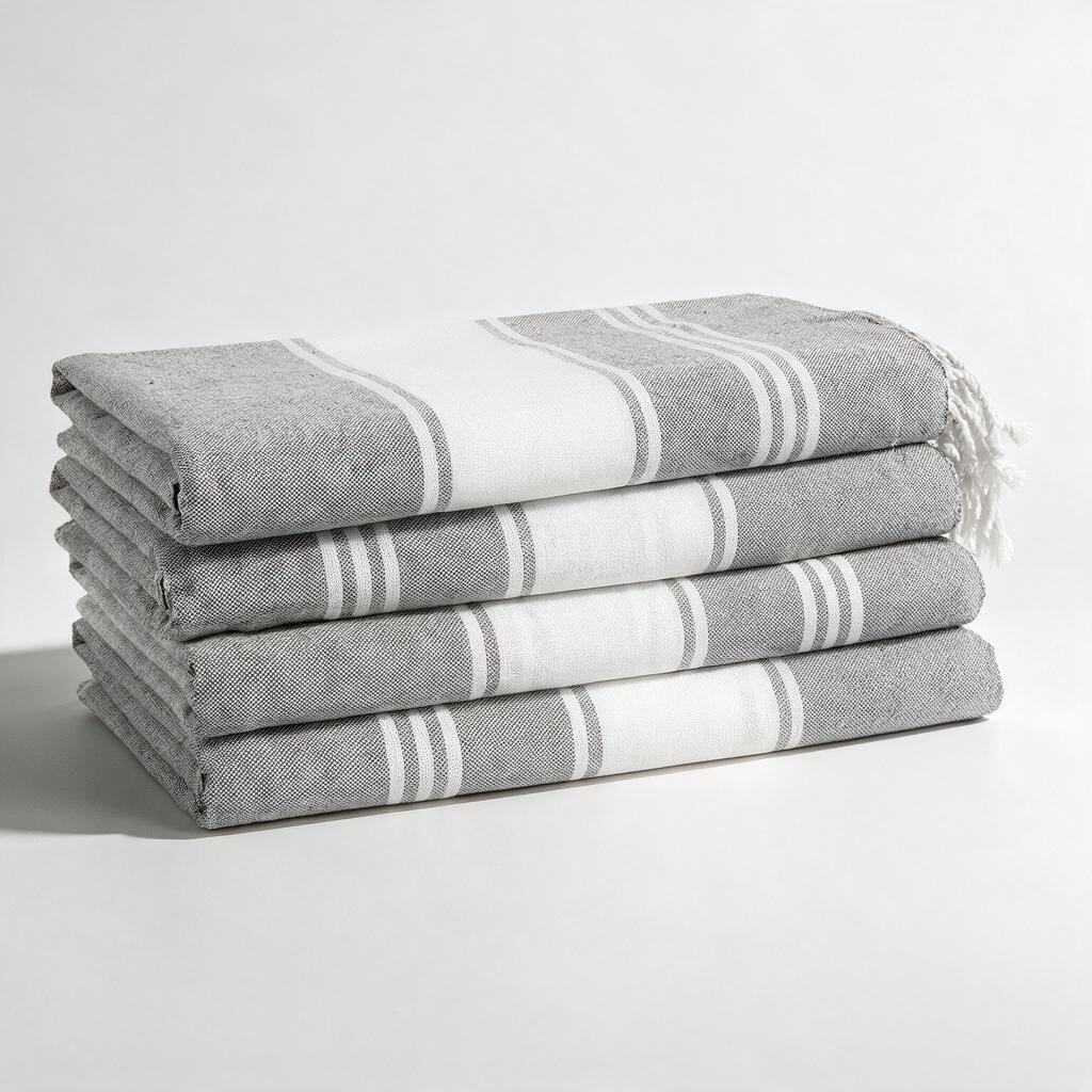 Turkish Beach Towel, Set of 4 - Alloy