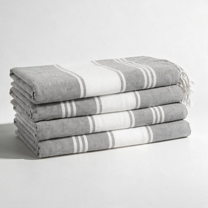 Turkish Beach Towel, Set of 4 - Alloy