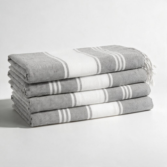 Turkish Beach Towel, Set of 4 - Alloy