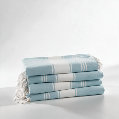 Turkish Beach Towel, Set of 4 - Aqua