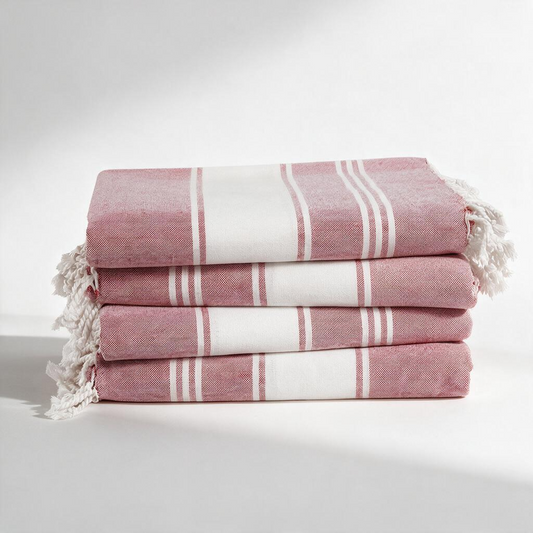 Turkish Beach Towel, Set of 4 - Cashmere Rose