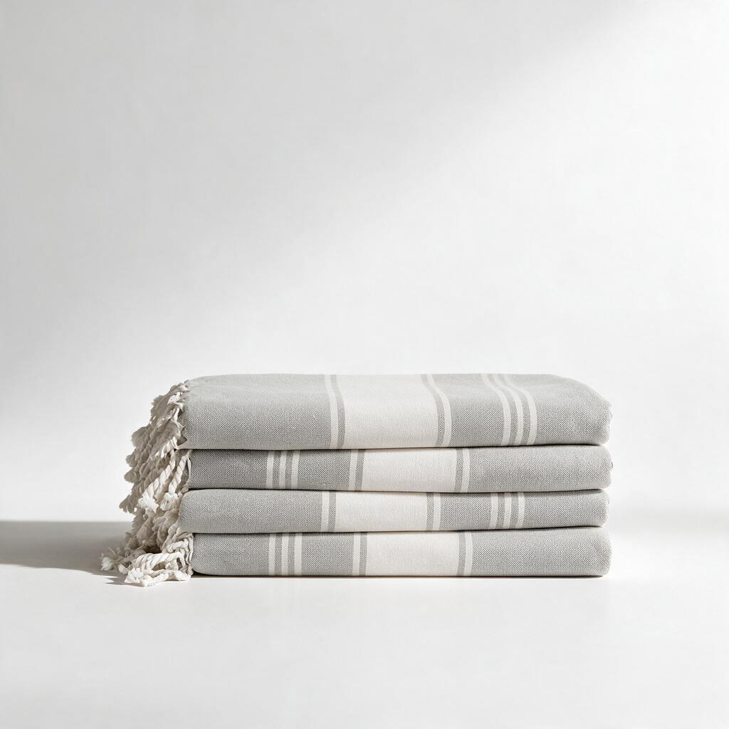 Turkish Beach Towel, Set of 4 - Grey