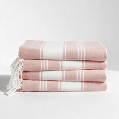 Turkish Beach Towel, Set of 4 - Quartz Pink