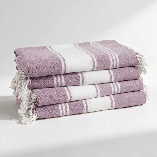 Turkish Beach Towel, Set of 4 - Regal Orchid
