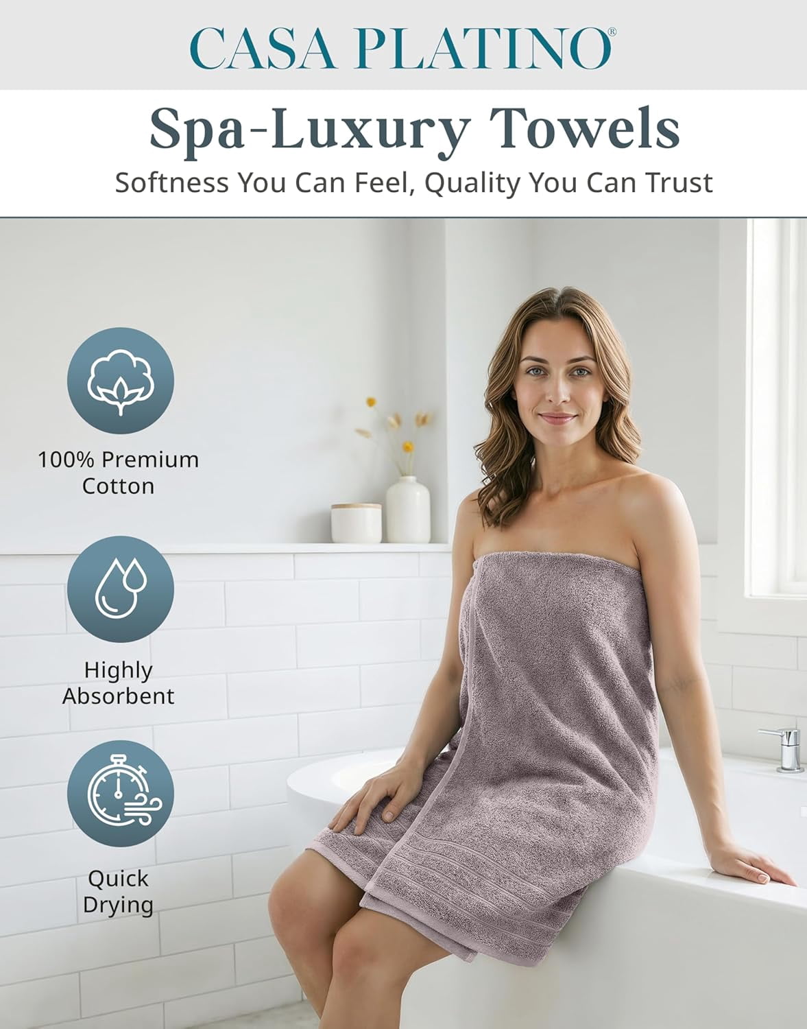 24-Piece Cotton Bath Towel Set