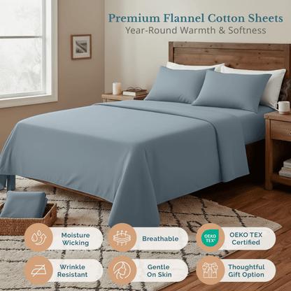 Flannel Sheet Set cp-gallery: color=French Blue