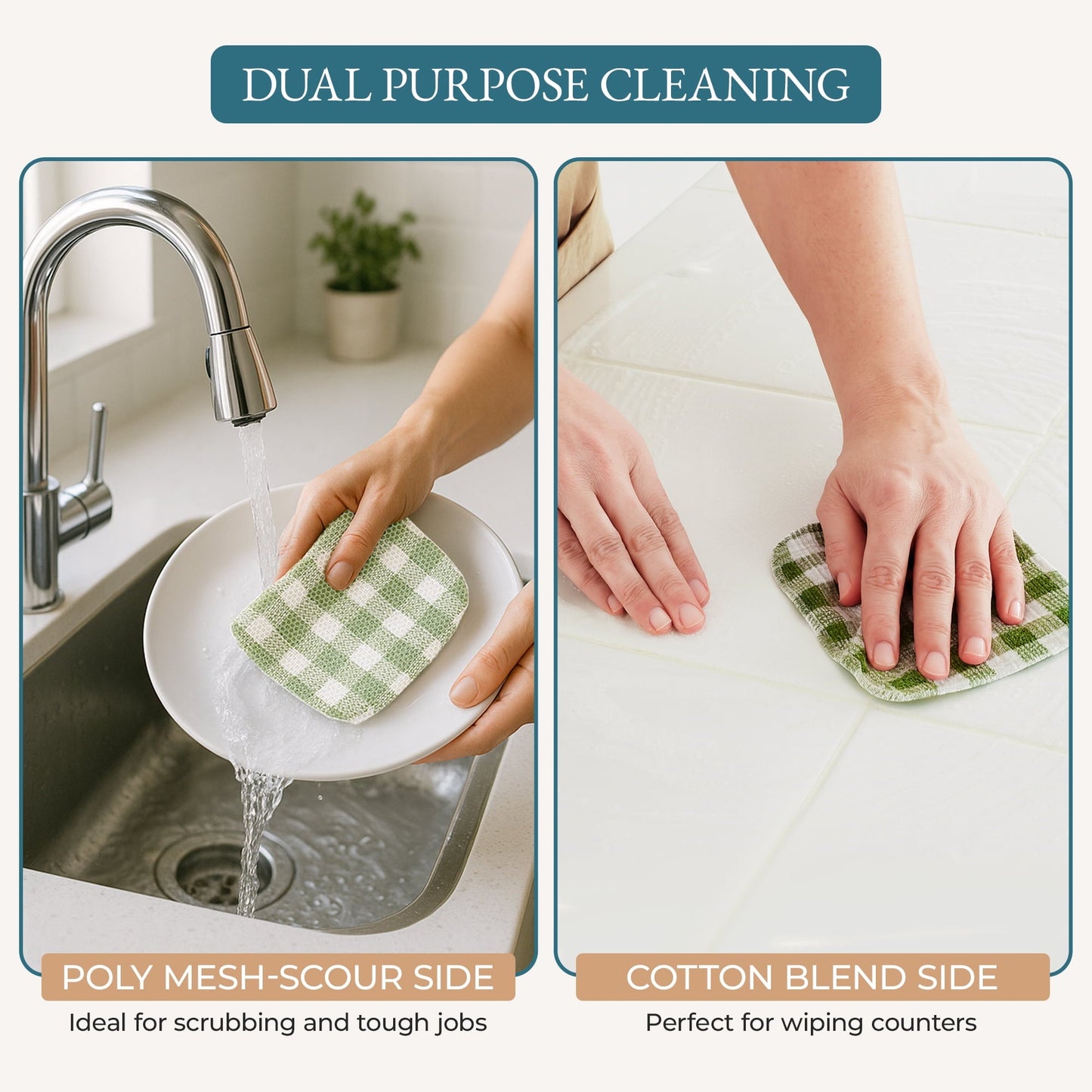 20-Piece Kitchen Towel Set Cotton Dish Towels cp-gallery: color=Olive Green; size=20 Piece Set