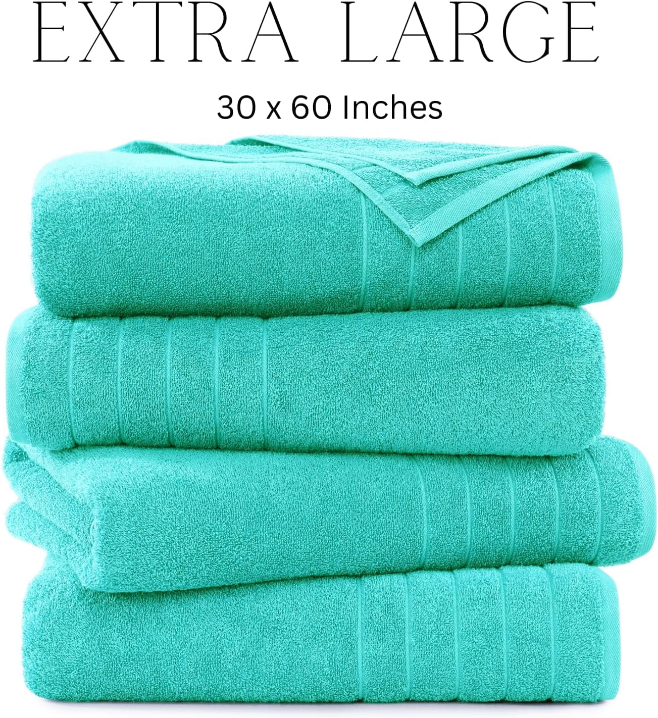 4-Piece Cotton Bath Towels Set cp-gallery: color=Aqua Sky; size=4 Piece Set
