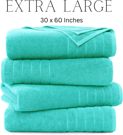 4-Piece Cotton Bath Towels Set cp-gallery: color=Aqua Sky; size=4 Piece Set