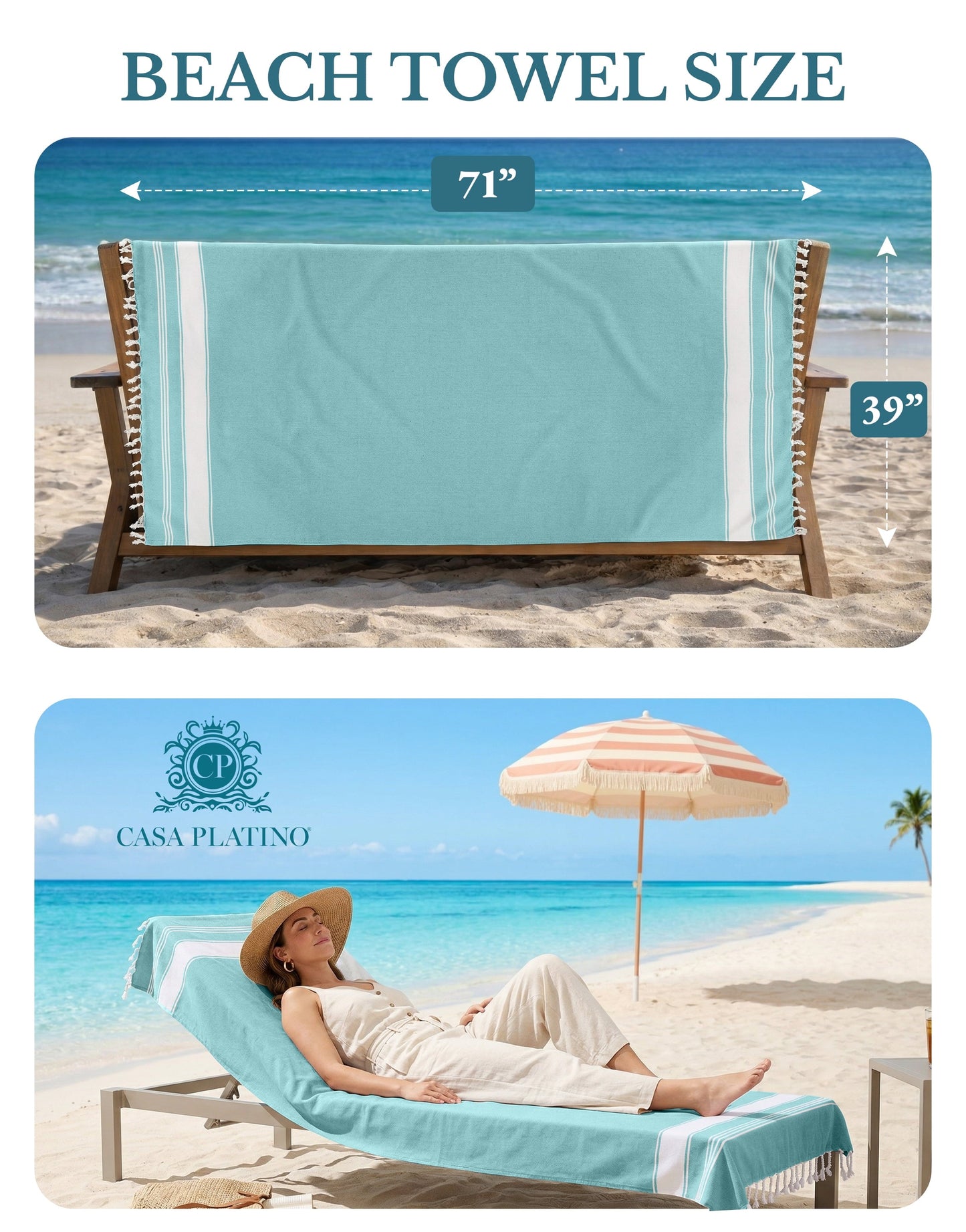 Cotton Hammam Beach Towels Multi-Pack cp-gallery: color=Hunter Green; size=4 Piece Set