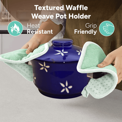 Kitchen Set - Oven Mitts, Pot Holders & Towels cp-gallery: color=Sage; size=4 Piece Set
