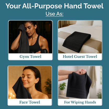 6-Piece Cotton Hand Towels Set cp-gallery: color=Black; size=6 Piece Set