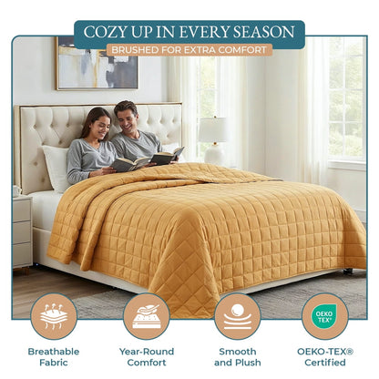 Quilted Bed Blanket cp-gallery: color=Cocoon