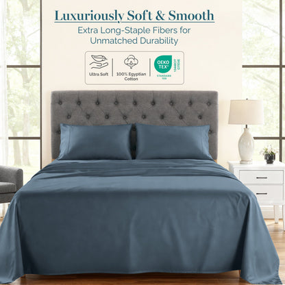 1000 Thread Count Egyptian Cotton Sheet Set cp-gallery: color=Dark Denim