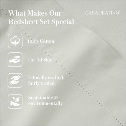 Percale Cotton Sheet Set cp-gallery: color=Mineral