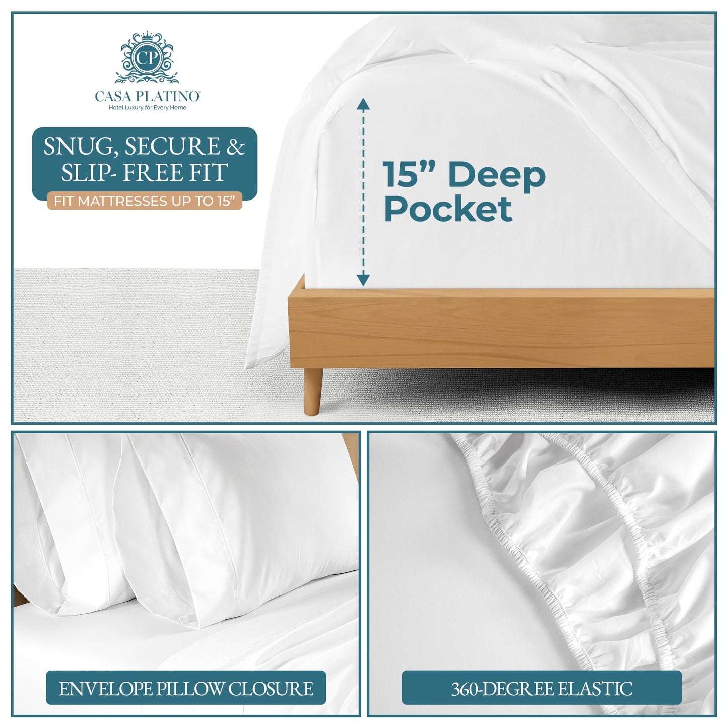 600 Thread Count Cotton Sheet Set cp-gallery: color=White