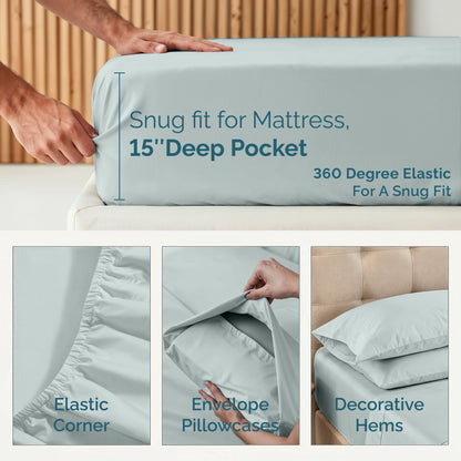 450 Thread Count Cotton Sheet Set cp-gallery: color=Ballad Blue; size=California King