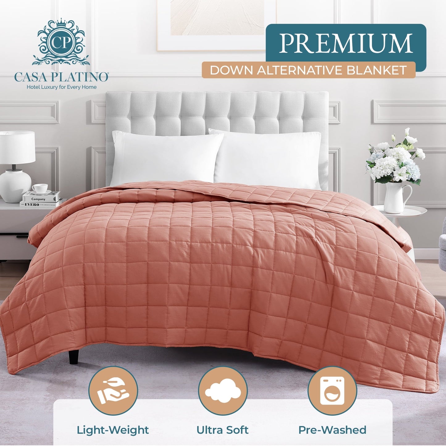Quilted Bed Blanket cp-gallery: color=Rose Dawn