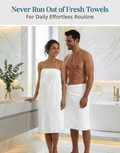 2-Piece Cotton Bath Towels Set cp-gallery: color=White; size=2 Piece Set
