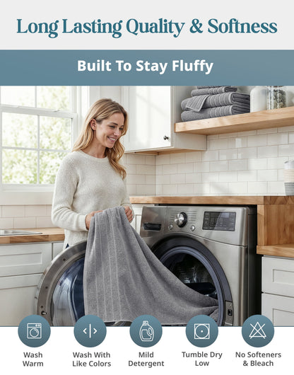8-Piece Cotton Bath Towel Set cp-gallery: color=Ultimate Grey; size=8 Piece Set
