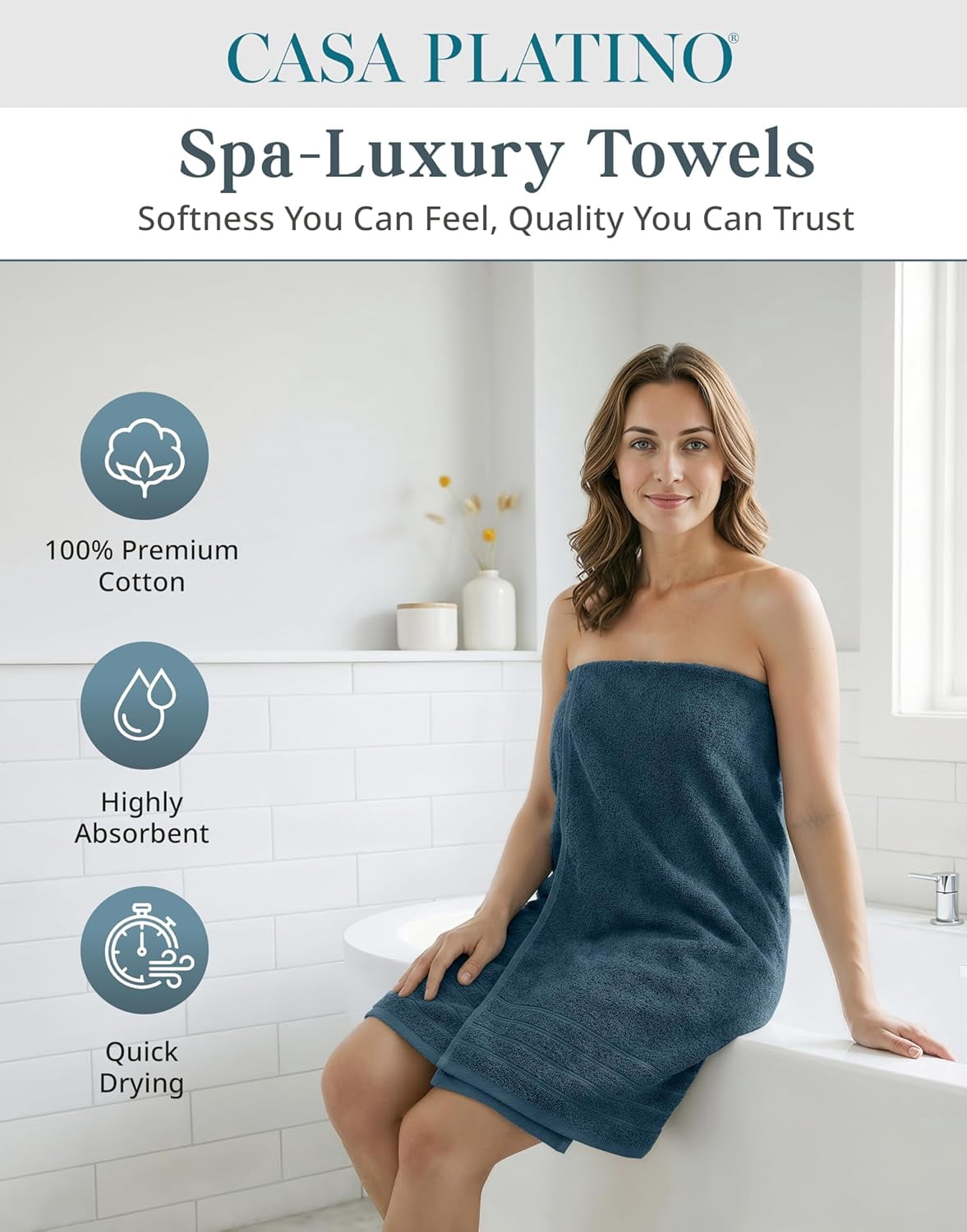 24-Piece Cotton Bath Towel Set cp-gallery: color=Steel Blue; size=24 Piece Set