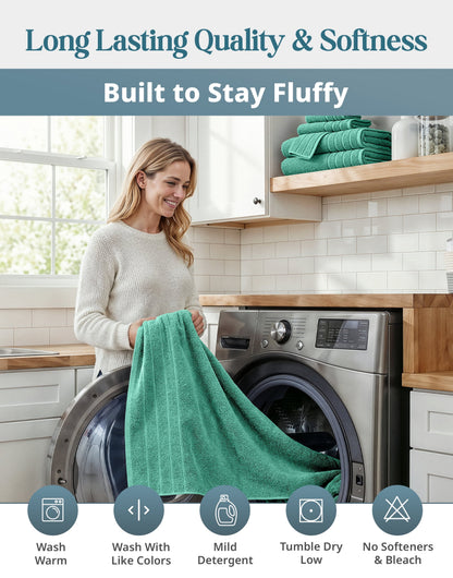 24-Piece Cotton Bath Towel Set cp-gallery: color=Teal; size=24 Piece Set