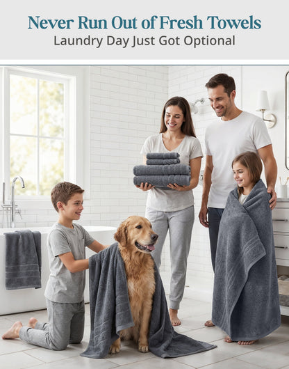 24-Piece Cotton Bath Towel Set cp-gallery: color=Cool Grey; size=24 Piece Set