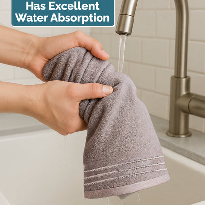 6-Piece Cotton Hand Towels Set cp-gallery: color=Platinum; size=6 Piece Set