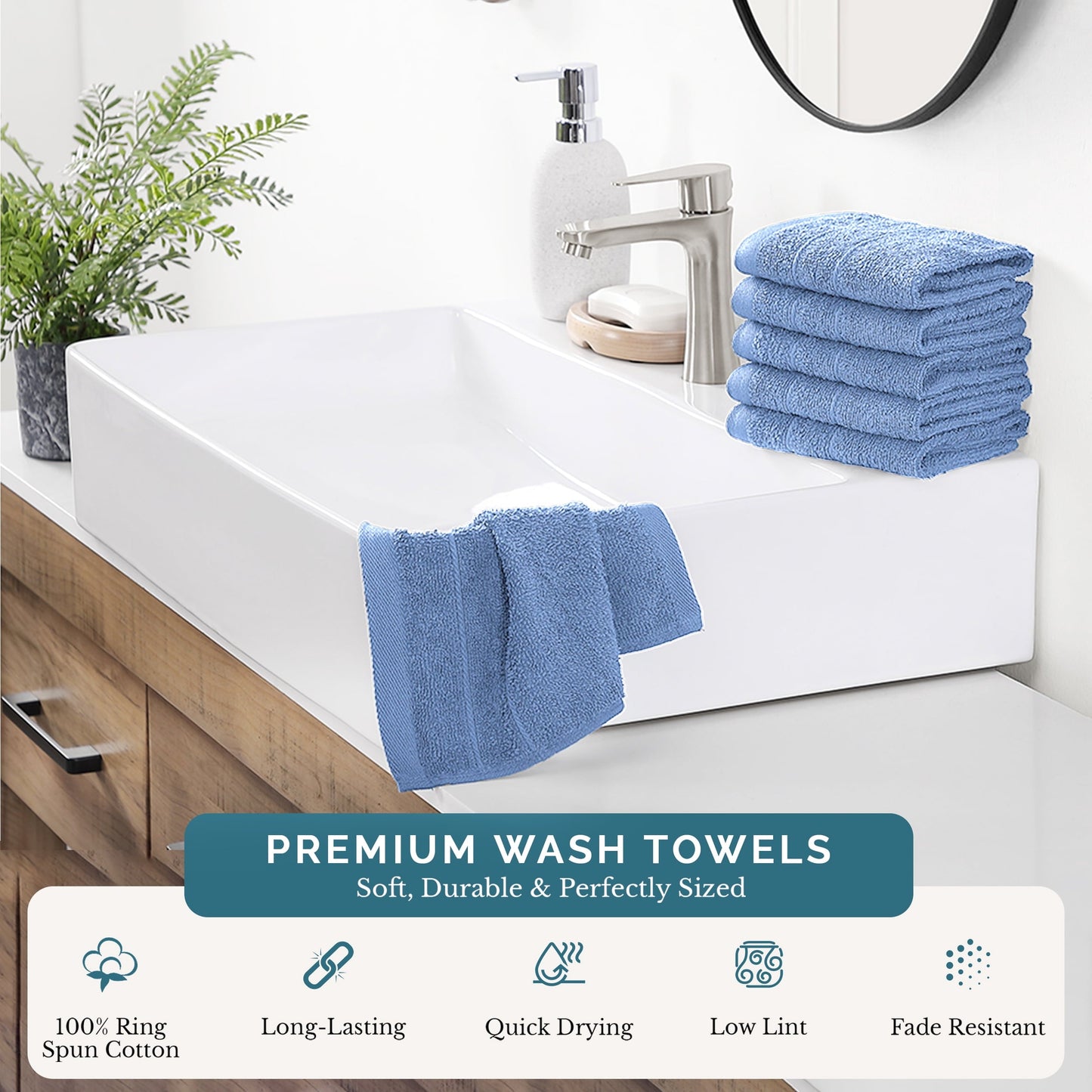 6-Piece Cotton Washcloths Set cp-gallery: color=Allure; size=6 Piece Set