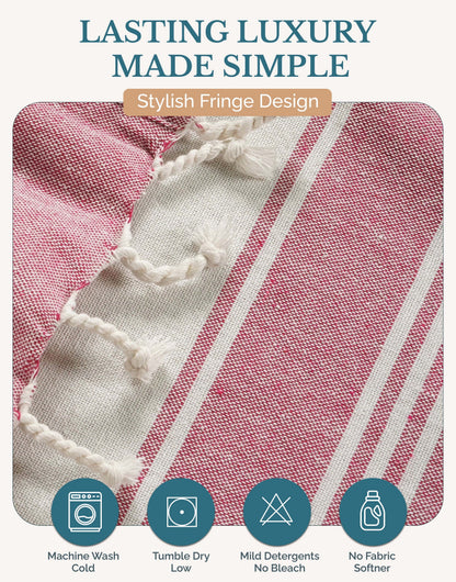 Cotton Hammam Beach Towels Multi-Pack cp-gallery: color=Cashmere Rose; size=4 Piece Set