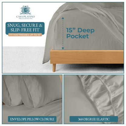 600 Thread Count Cotton Sheet Set cp-gallery: color=Silver